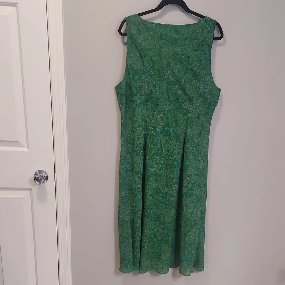 Venezia 2‑Piece Paisley Dress & Shirt Set – Size 18/20, Emerald Boho Y2K‎ - Picture 4 of 15